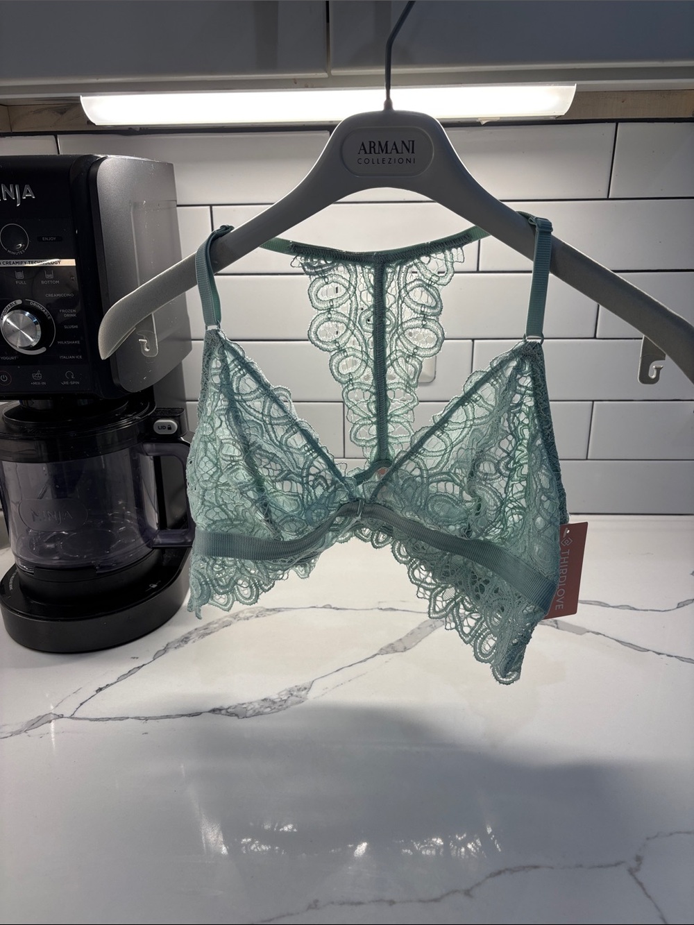 ThirdLove Delicate Lace Bralette in Sea Foam Green